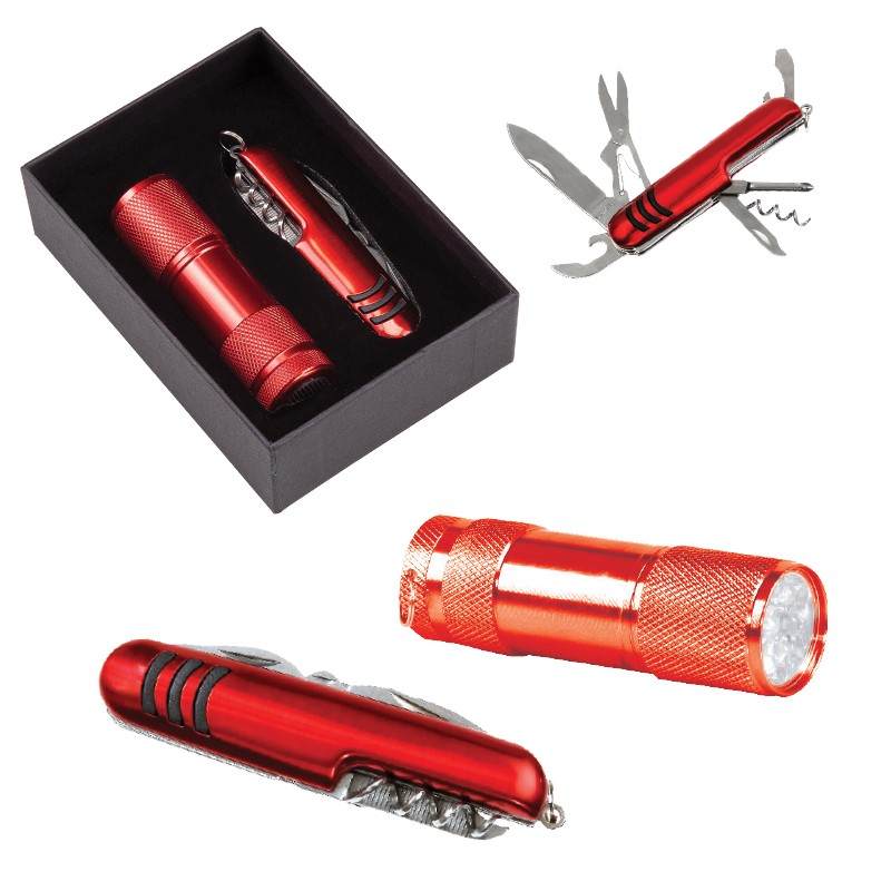 KP02117-0127 Hediyelik Set - 7 Fonksiyonlu Çakı - Led Elfeneri